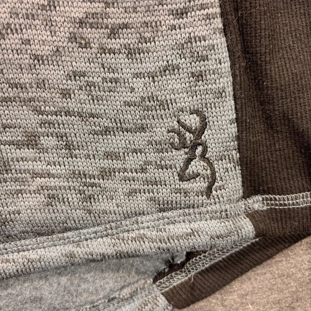Browning Jacket Mens Medium Gray Full Zip Fleece Colorblock Hunting Outdoor